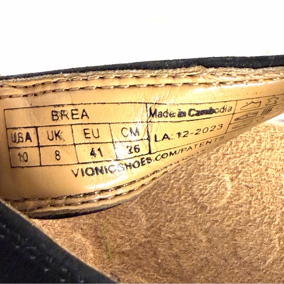 Vionic Brea Black Suede Leather Toe Post Slingback Sandal Womens Size 10 - Picture 9 of 10